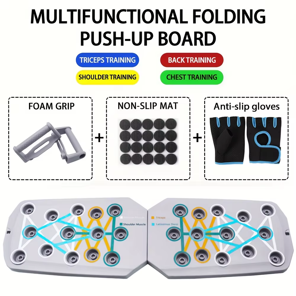 Push-Up Board Set Portable Multifunctional Push-Up Bar Foldable Fitness Equipment for Chest Abdomen Arms/Back Training