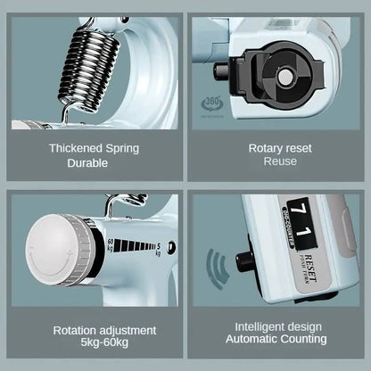 5-60Kg Adjustable Hand Grip Strengthener With Counter. Wrist, Forearm and Hand Exerciser for Muscle Building