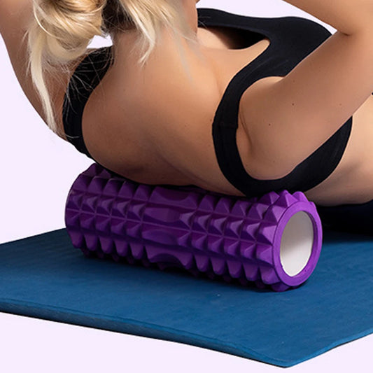 Hollow foam massage roller for muscle relief, yoga, physiotherapy, and rehab.