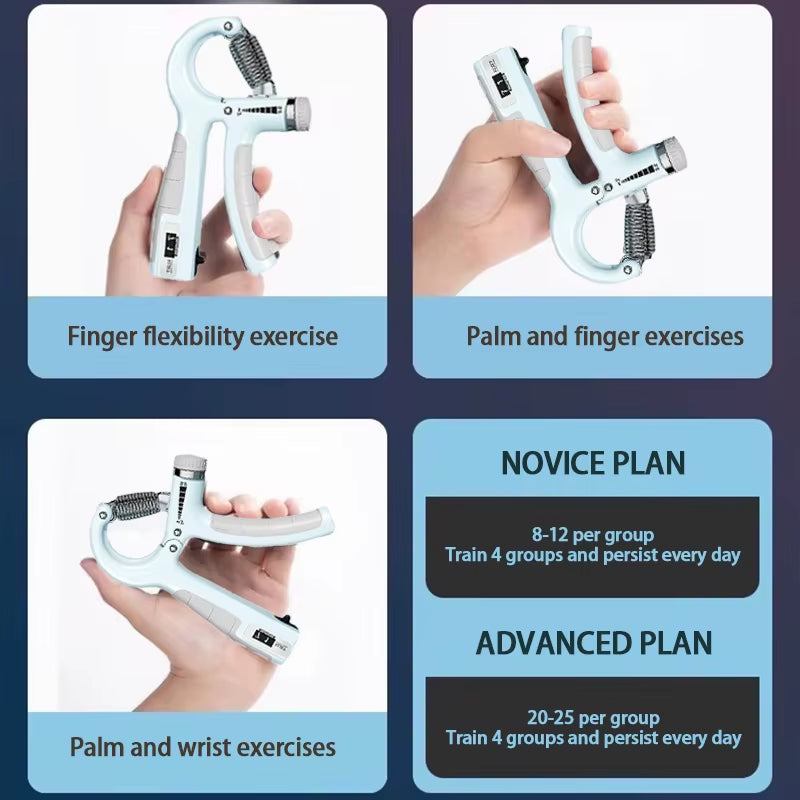 5-60Kg Adjustable Hand Grip Strengthener With Counter. Wrist, Forearm and Hand Exerciser for Muscle Building