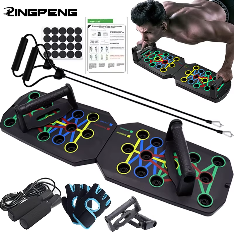 Push-Up Board Set Portable Multifunctional Push-Up Bar Foldable Fitness Equipment for Chest Abdomen Arms/Back Training