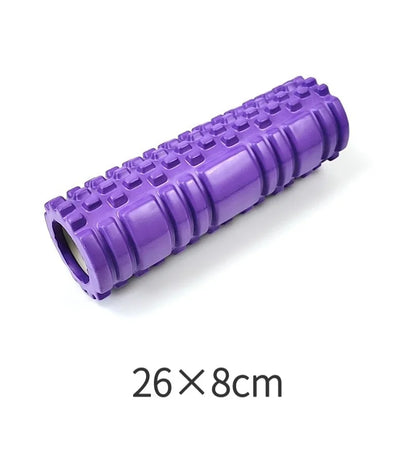 Hollow foam massage roller for muscle relief, yoga, physiotherapy, and rehab.