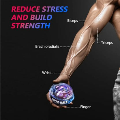Gyro Ball Powerball Gyroscope Auto-Start for Wrist Forearm Exerciser Power Ball for Muscles Strengthening with 5 Colors LED