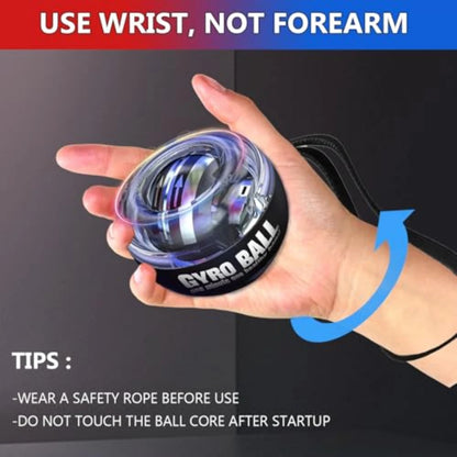 Gyro Ball Powerball Gyroscope Auto-Start for Wrist Forearm Exerciser Power Ball for Muscles Strengthening with 5 Colors LED
