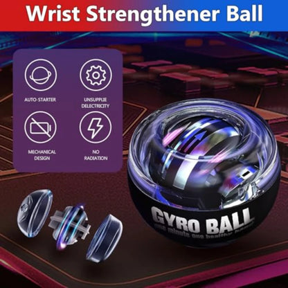 Gyro Ball Powerball Gyroscope Auto-Start for Wrist Forearm Exerciser Power Ball for Muscles Strengthening with 5 Colors LED